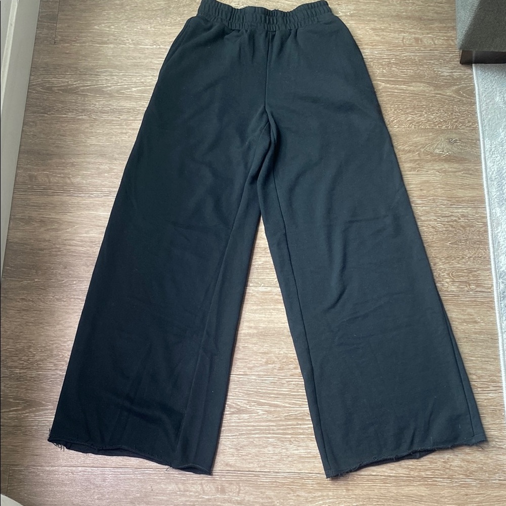 Black Wide-Leg Sweat Pants